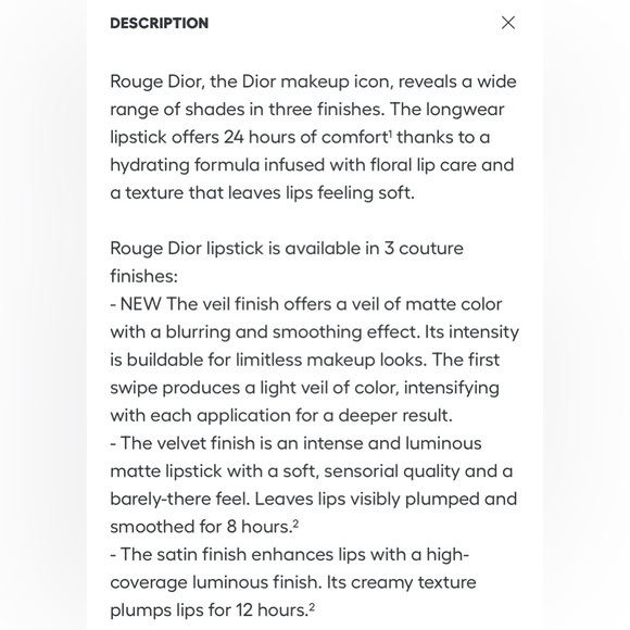 Dior Rouge 217 Corolle Velvet Lipstick - Picture 6 of 7